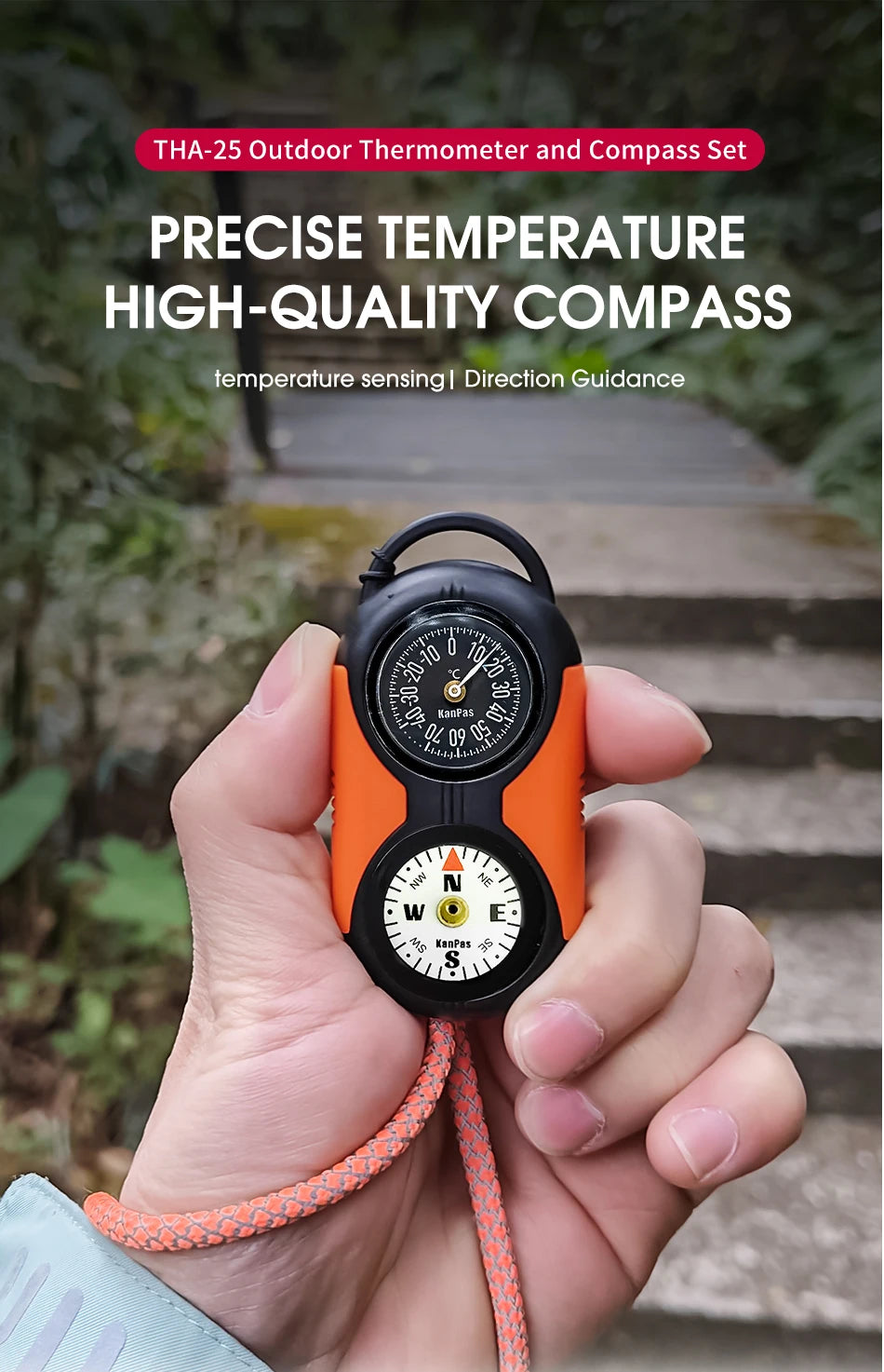 KANPAS Thermometer Compass Kit /Quality Thermohygrometer Kit / for Outdoor, Camping,Hiking,Trekking,hunting,LiveSaving,Survival