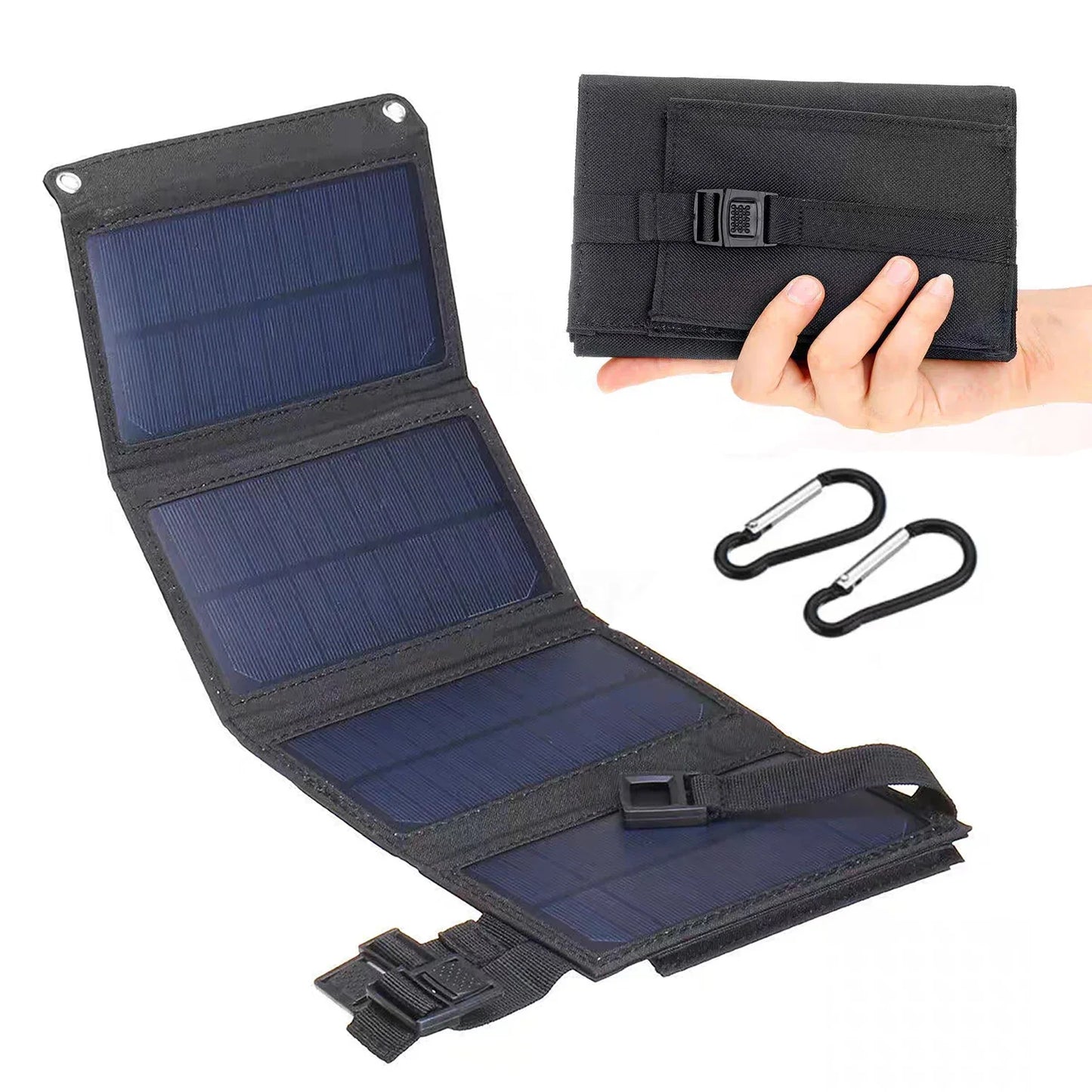 1pc USB Foldable Portable Solar Panel 5V Flexible Small Waterproof Solar Panels Cells for Phones Car Camping Hiking Power Bank