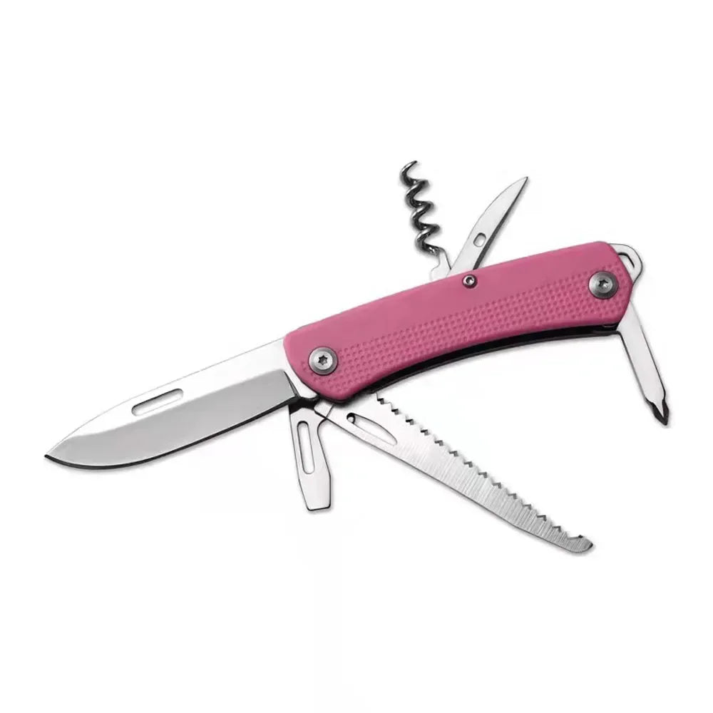 Pink Folding Knife Multipurpose Tools Self Defense Hunting Tactical Pocket Knife Survival Gear Camping Equipment EDC Hand Tools