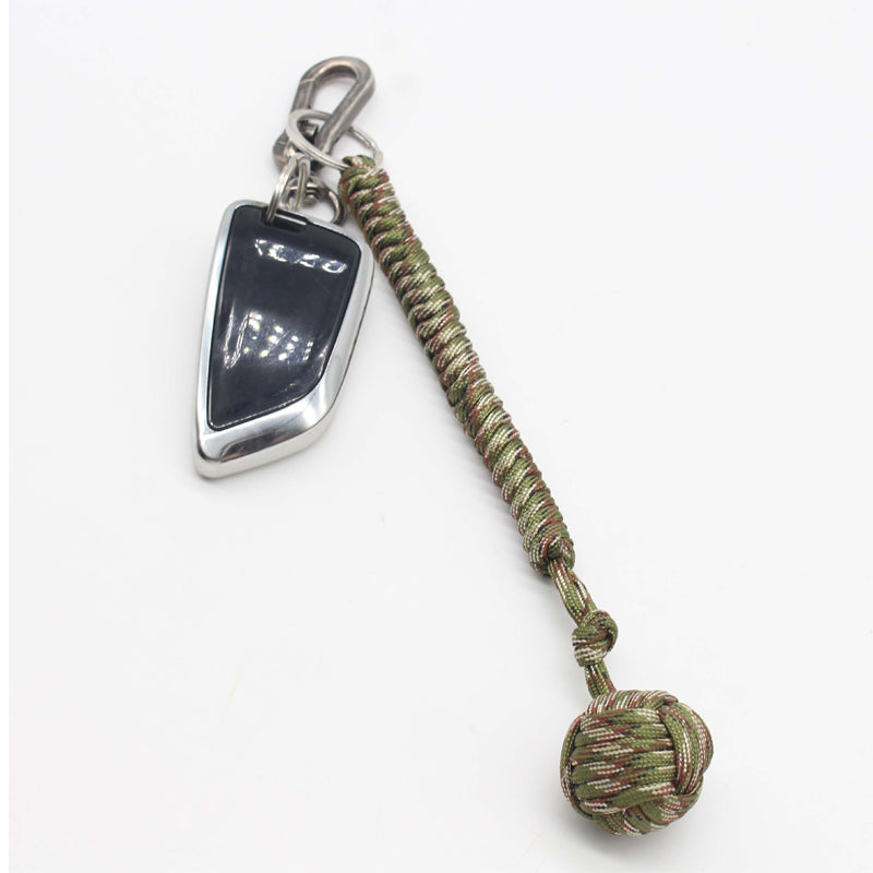 Outdoor Security Protection Black Monkey Fist Steel Ball for Girl Bearing Self Defense Lanyard Survival Key Chain Broken Windows