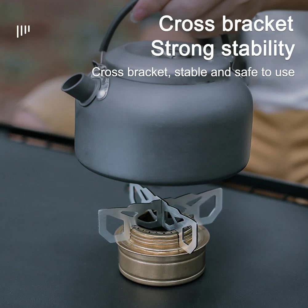 1/2pcs Mini Alcohol Stove Cross Stand Stainless Steel Sturdy Cooking Ultra-light Spirit Burner Cross Stand for Outdoor Camping