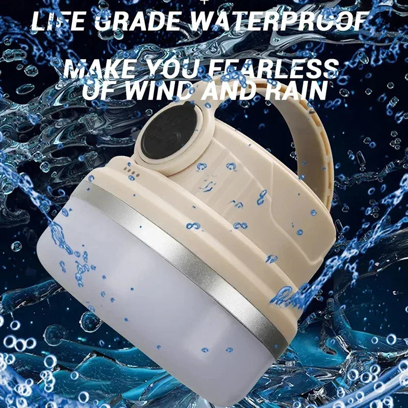 Outdoor Solar Camping Lamp USB Rechargeable Waterproof Lantern with Power Bank for Portable Emergency Tent Hunting Fishing Light