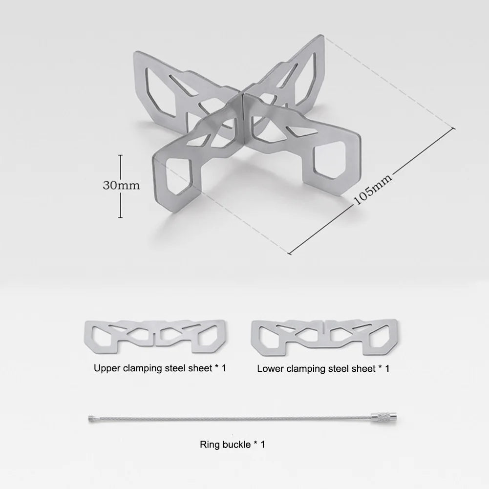 1/2pcs Mini Alcohol Stove Cross Stand Stainless Steel Sturdy Cooking Ultra-light Spirit Burner Cross Stand for Outdoor Camping