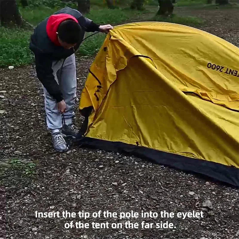 3-Season Camping Tent Breathable Mesh Yellow-2