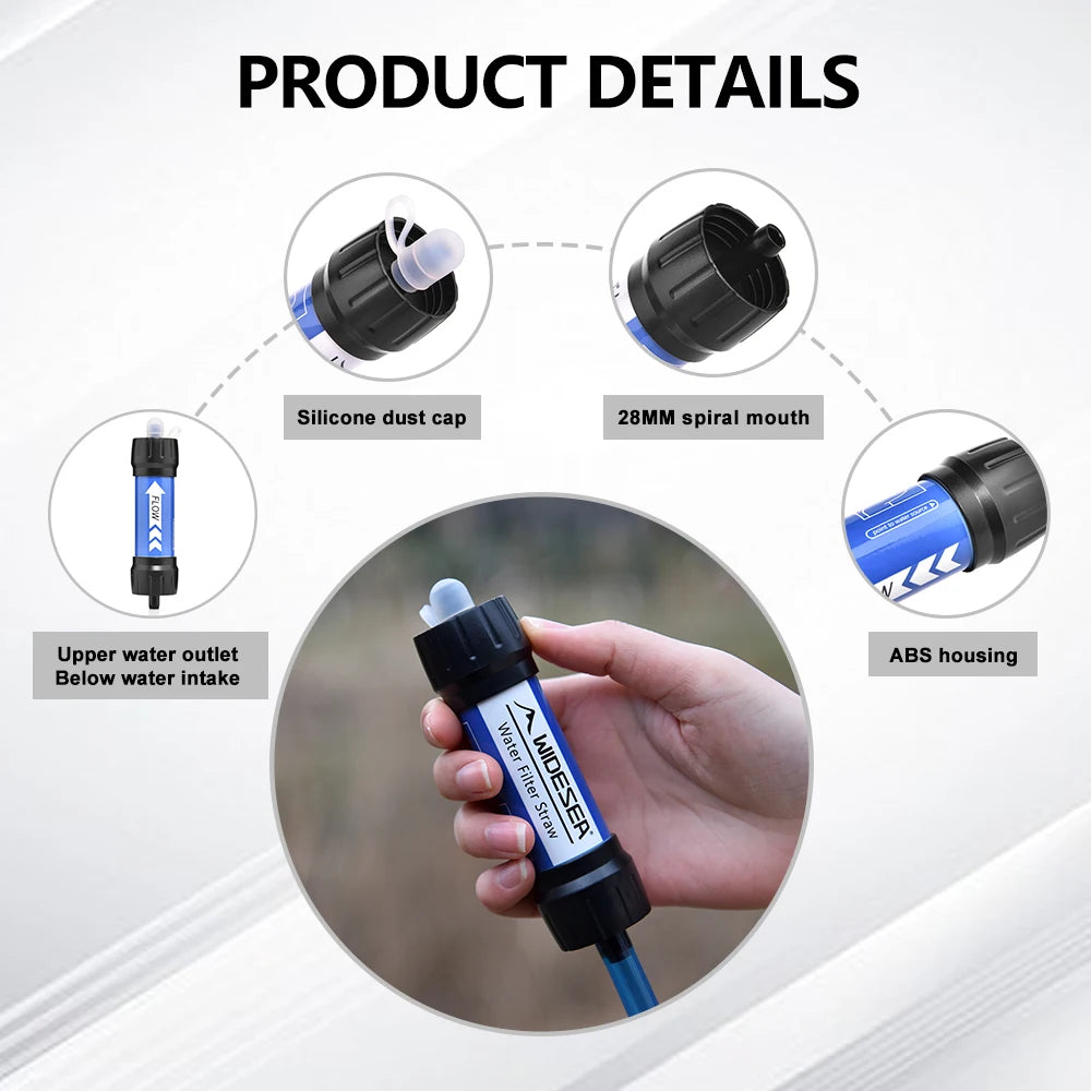 Widesea Camping Outdoor Water Purifier 0.01Micron Filtration Portable Reusable Straw Type Use Of Highqualitymedical Hollow Fiber