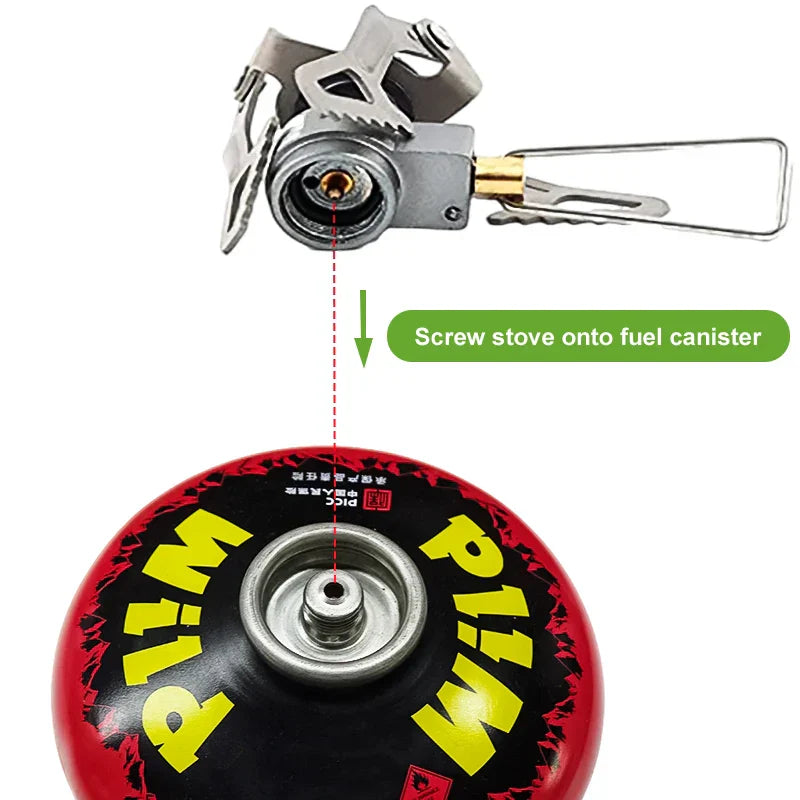 Titanium Outdoor Gas Stove 2700W Mini Camping Burner Silver-2