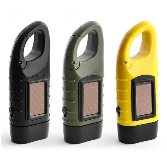 Solar Powered LED Flashlights USB Charging Flashlight Survival Gear for Outdoor Camping Hiking Emergency Torch Light