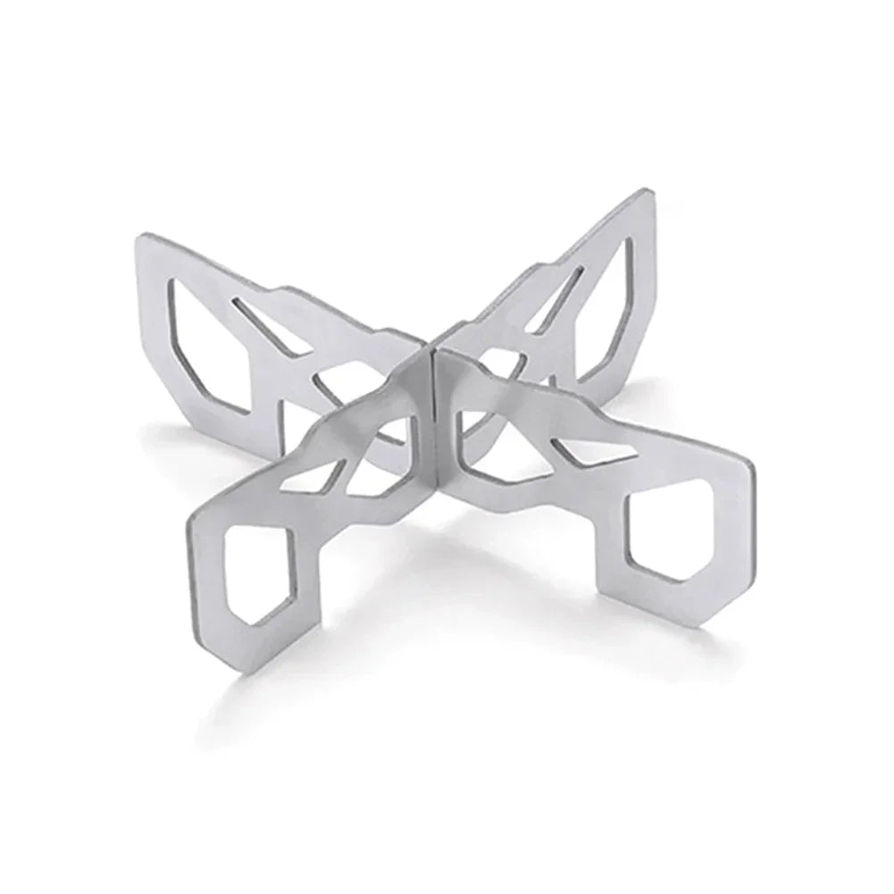 1/2pcs Mini Alcohol Stove Cross Stand Stainless Steel Sturdy Cooking Ultra-light Spirit Burner Cross Stand for Outdoor Camping