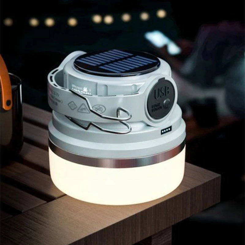Outdoor Camping Light Ultra Long Endurance Strong Light Stall Portable Solar Lamp Charging Light Camp Light