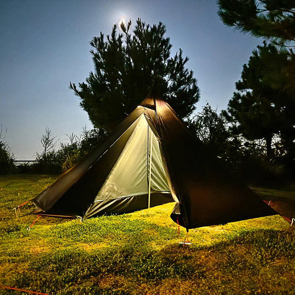 Tipi Hot Tent with Chimney Window Bushcraft Green-2