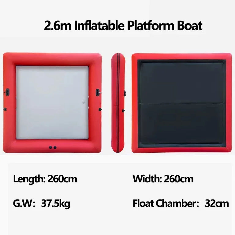 2.6M Fishing Luya Floating Platform Boat With Air Deck Set Thickness Air Chamber Inflatable Movable Floating Row With Motor Set