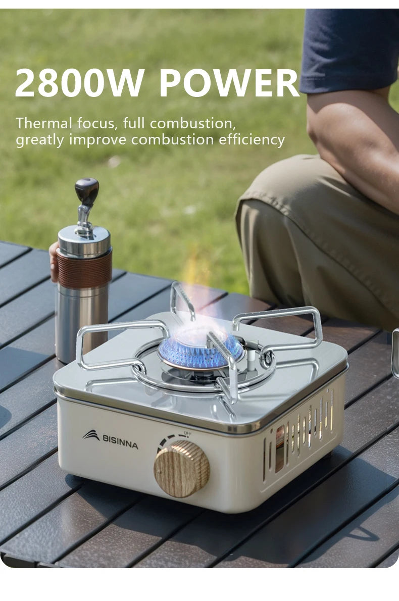 BISINNA Camping Gas Stove 2800W High Firepower Portable Cassette Furnace Outdoor Gas Burner Picnic Camp
