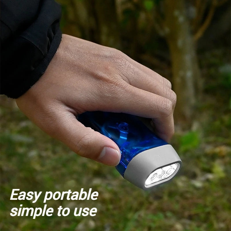 Outdoor Self-Powered Dynamo Flashlight Camping Hiking Hand Pressing Flashlight Camping Equpment Mini Portable LED Flashlight