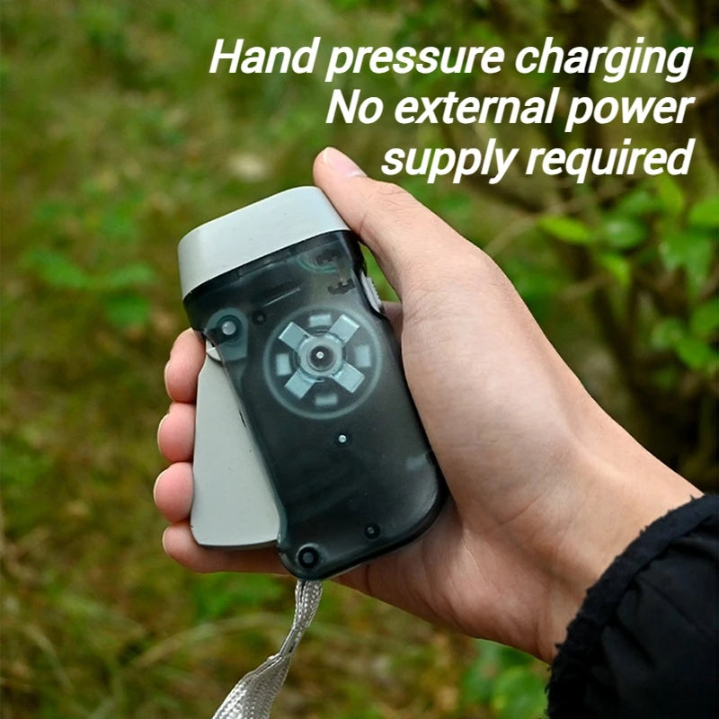 Outdoor Self-Powered Dynamo Flashlight Camping Hiking Hand Pressing Flashlight Camping Equpment Mini Portable LED Flashlight