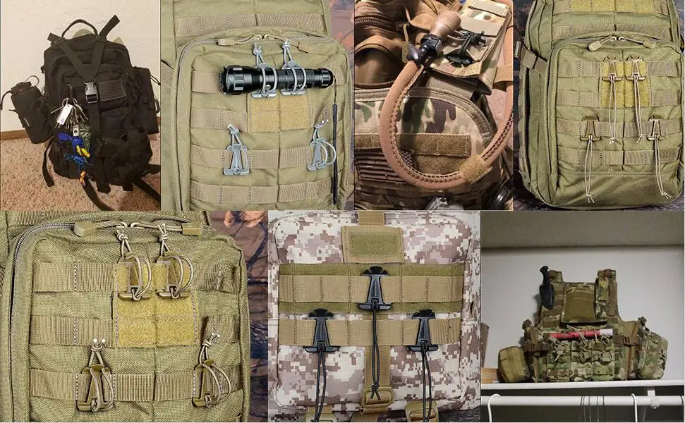 32/13PCS Molle Accessory Kit Outdoor Tactical Backpack Vest Waistband Locking Gear Mesh Support Elastic Buckle Hunting accessory
