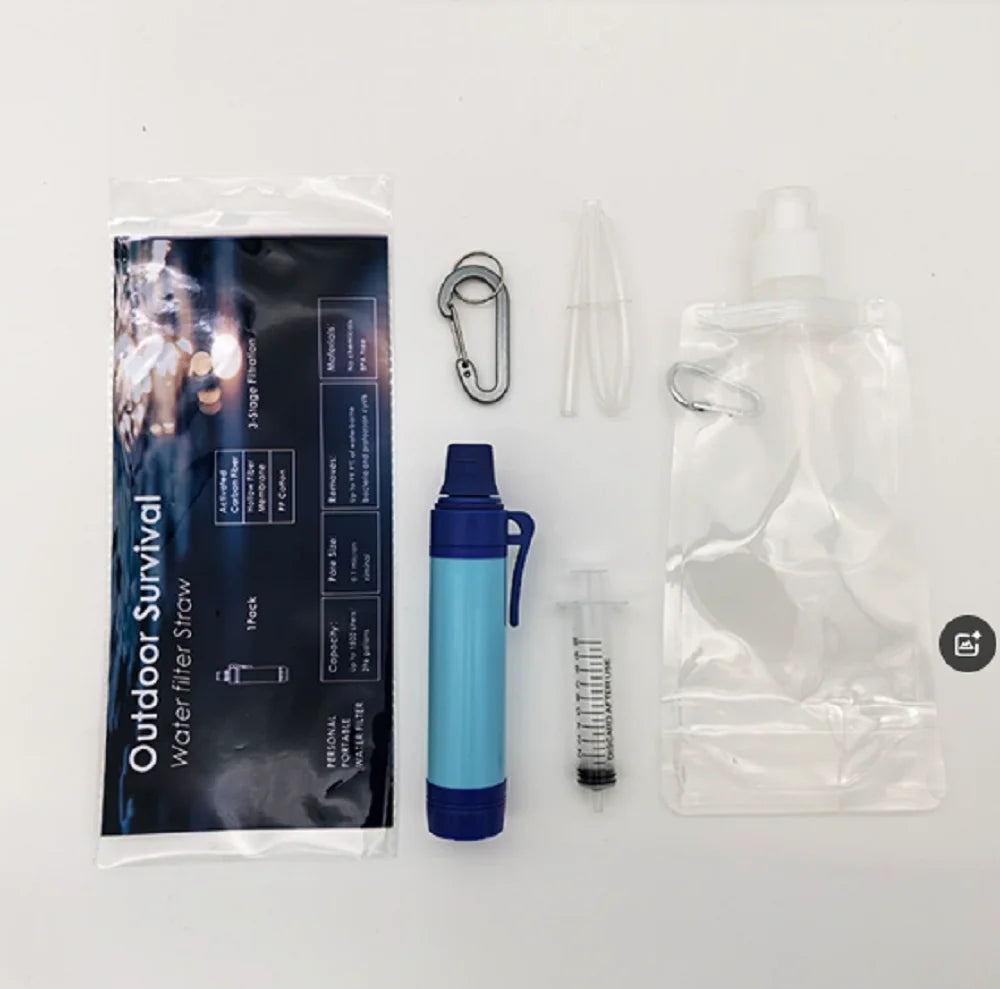 Outdoor camping emergency water filter, outdoor life emergency filtration, direct drinking, individual water purifier, steriliza