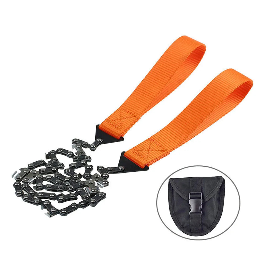 Portable Survival Chain Saw Emergency Camping Hiking Climbing Tools Manual Chain Saw Tool Bag Outdoor Hand Zipper Saw Kit