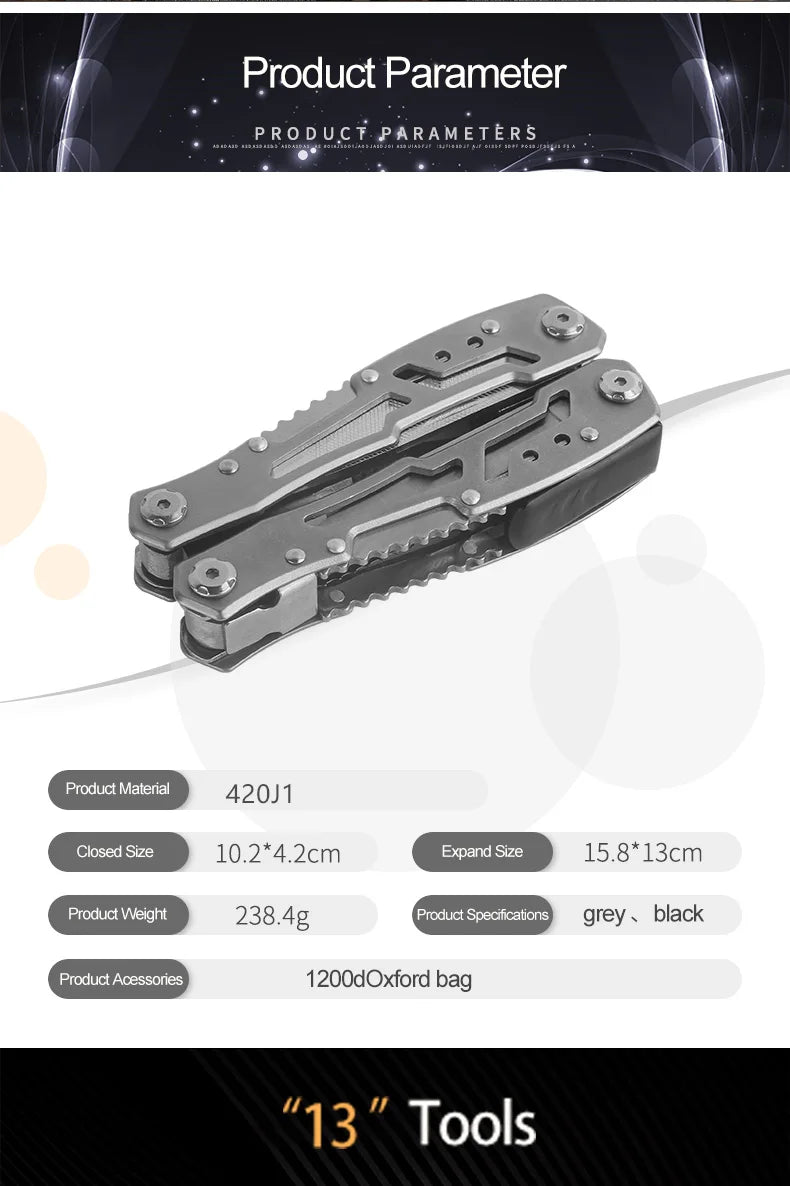 Multifunction Folding Pliers Pocket Knife Plier Outdoor Camping Tactical Survival Hunting Tools Stainless Steel Multi-tool Knife