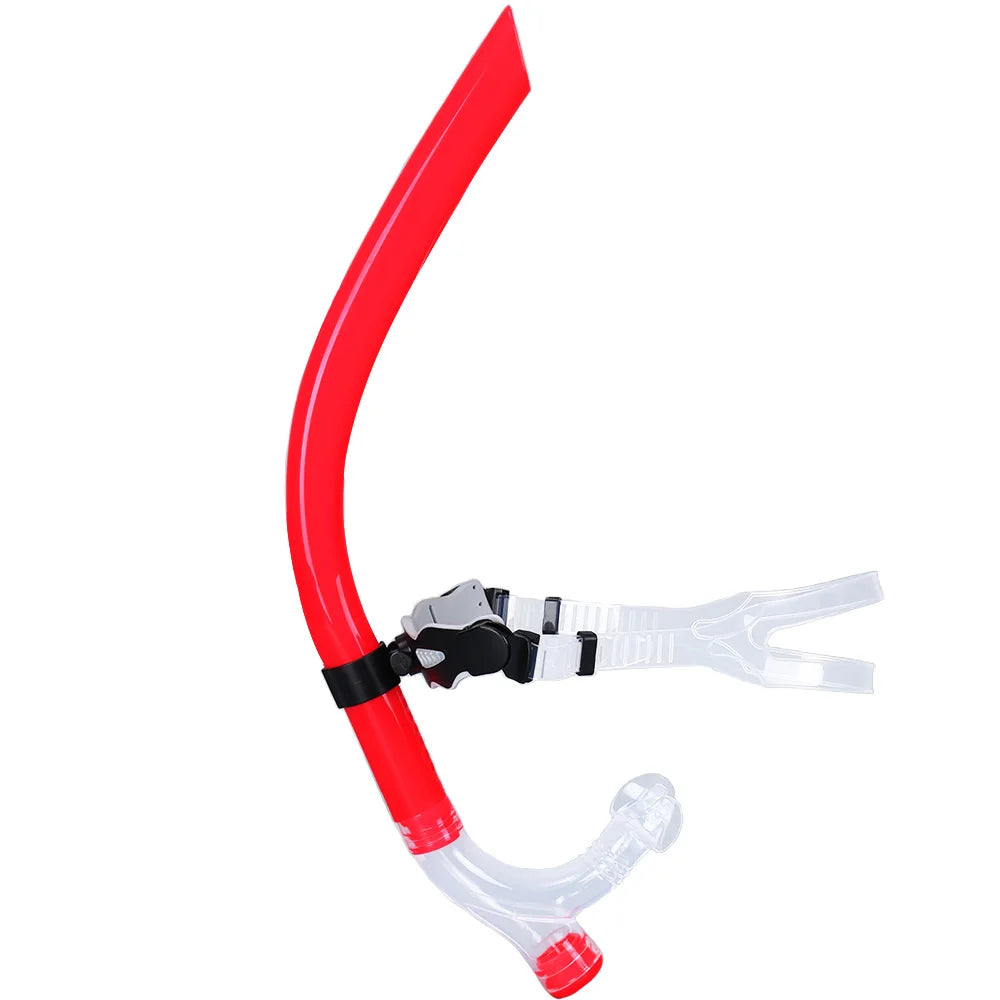 Swim Snorkel For Lap Swimming Training Snorkeling Front Mounted Training Gear With Comfortable Silicone Mouthpiece For Adult/Kid