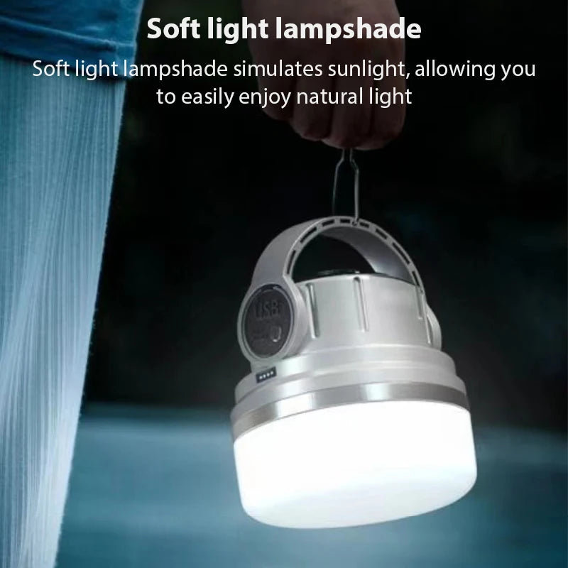 Outdoor Camping Light Ultra Long Endurance Strong Light Stall Portable Solar Lamp Charging Light Camp Light