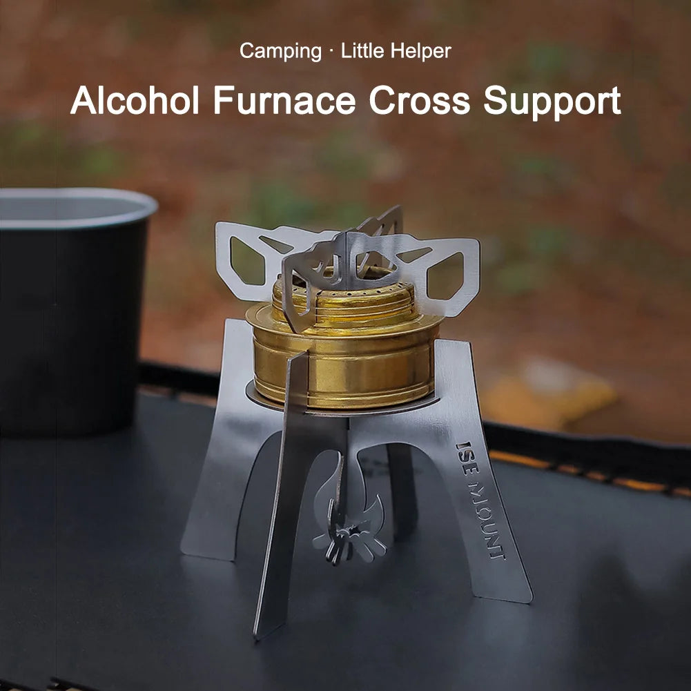 1/2pcs Mini Alcohol Stove Cross Stand Stainless Steel Sturdy Cooking Ultra-light Spirit Burner Cross Stand for Outdoor Camping