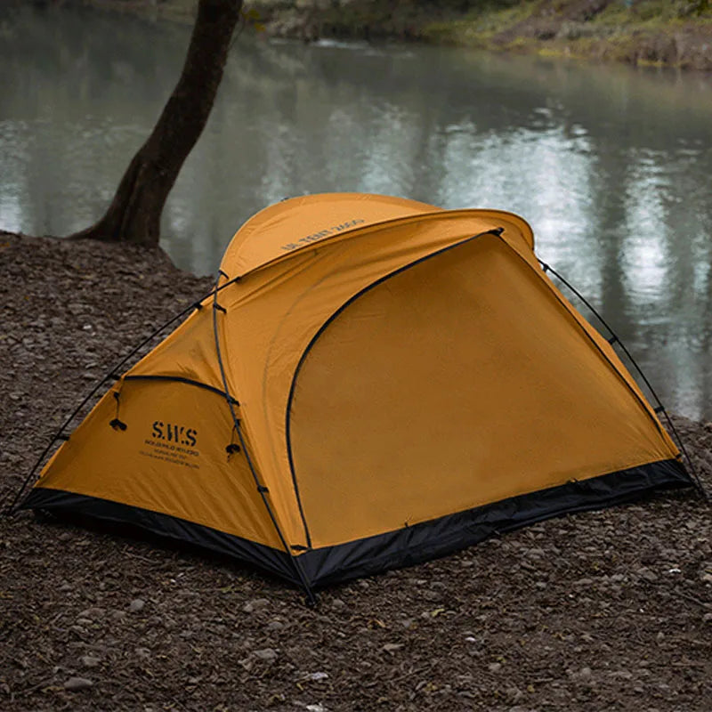 3-Season Camping Tent Breathable Mesh Yellow-1