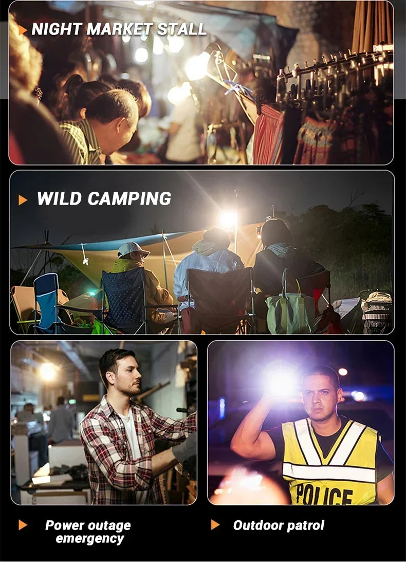 Outdoor Solar Camping Lamp USB Rechargeable Waterproof Lantern with Power Bank for Portable Emergency Tent Hunting Fishing Light