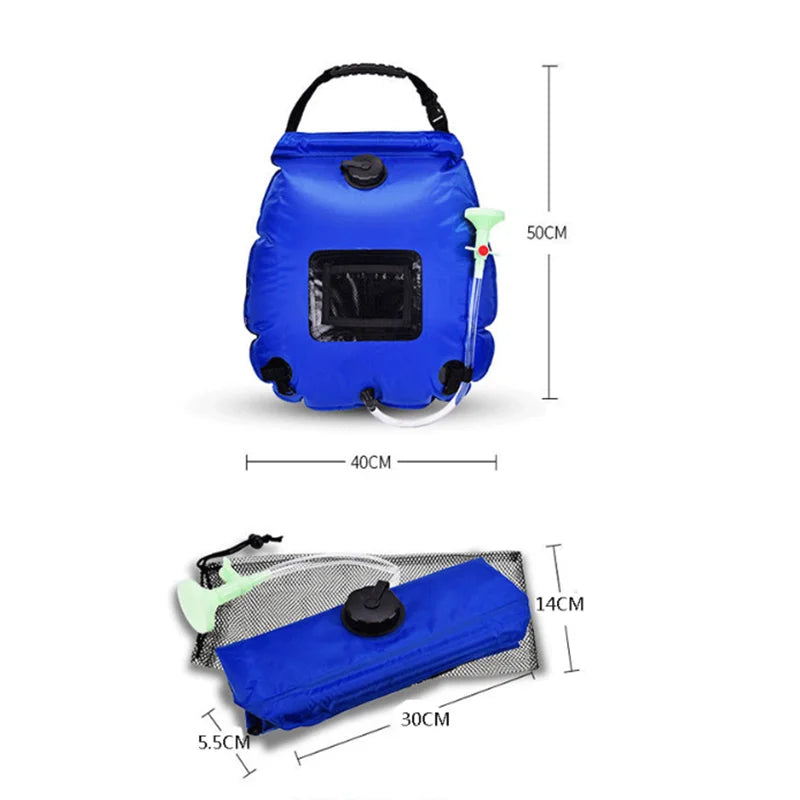 Outdoor New 20L Solar Energy Heat Camp Shower Bag Camping Shower Portable Shower Bag