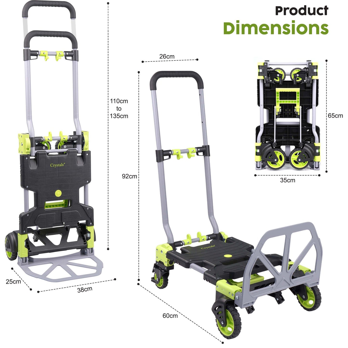 2-in-1 Hand Sack Truck Trolley - 120kg Load Capacity