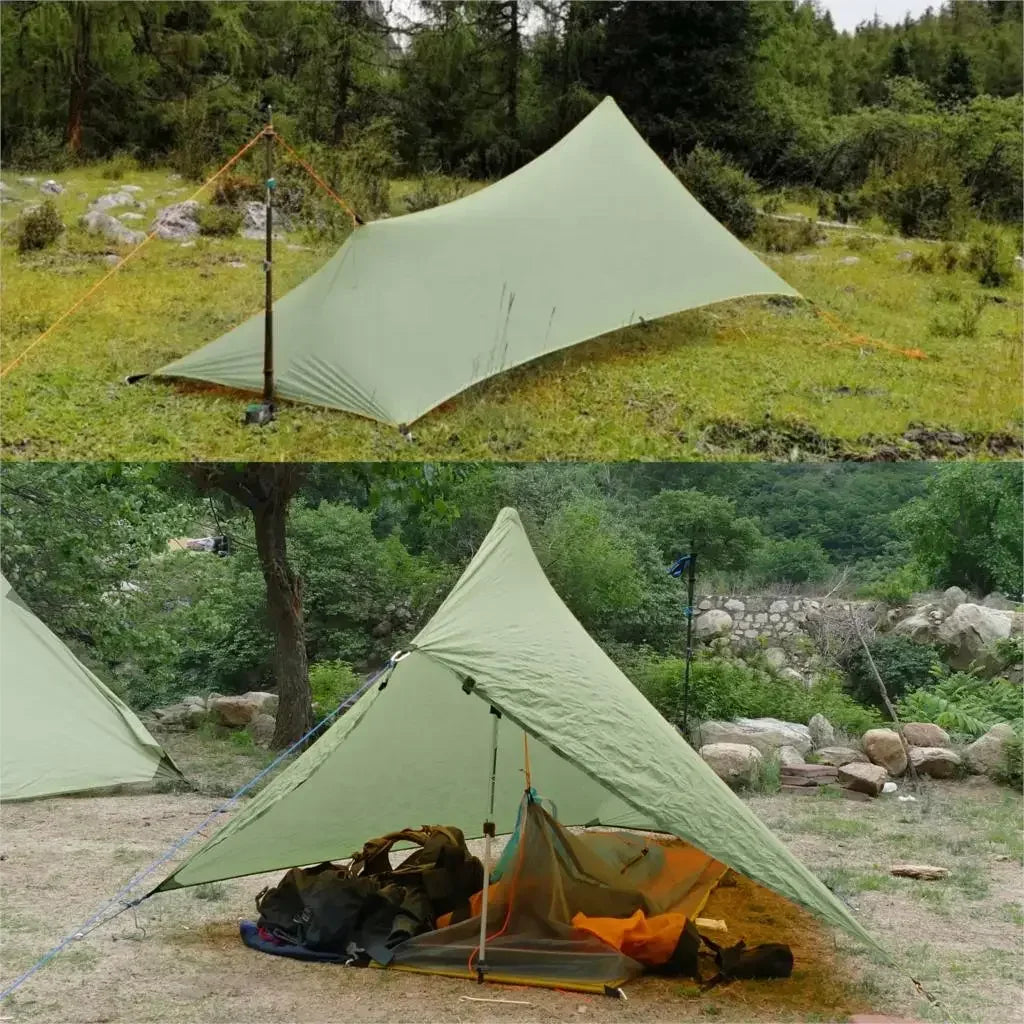 Ultralight Waterproof Flysheet Tent Shelter (Green)-1