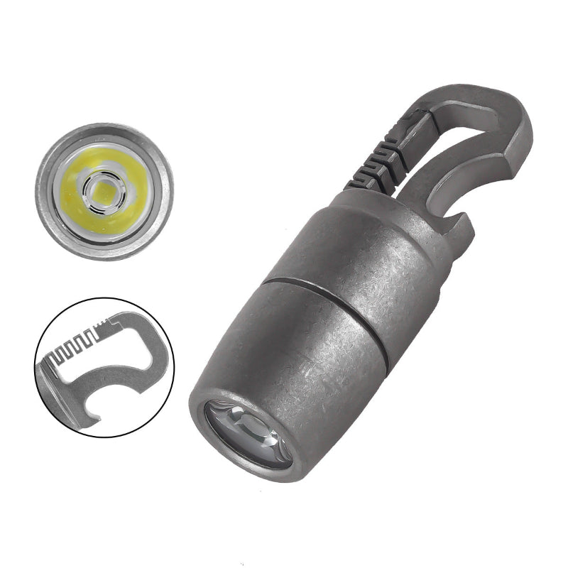 Titanium Alloy Keychain Mini Flashlight Light LED Multifunctional Bottle Opener-0