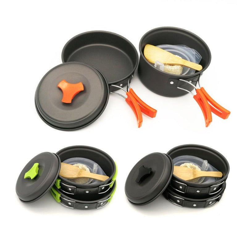 Wautton Camping Cookware Kit Pan and Pot for 1-2 person-0