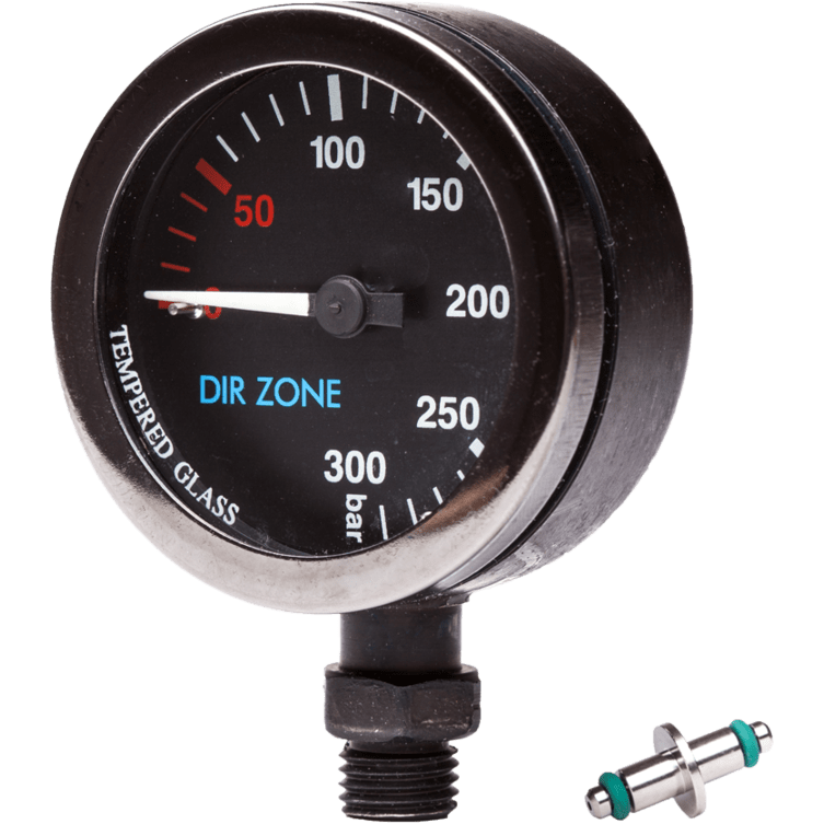 DIRZONE 52mm Naked Pressure Gauge - Black Chrome & PVD