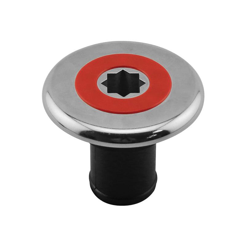 INOX Deck 38mm Fuel Deck Filler, Red Cap, Black Base | 4Boats