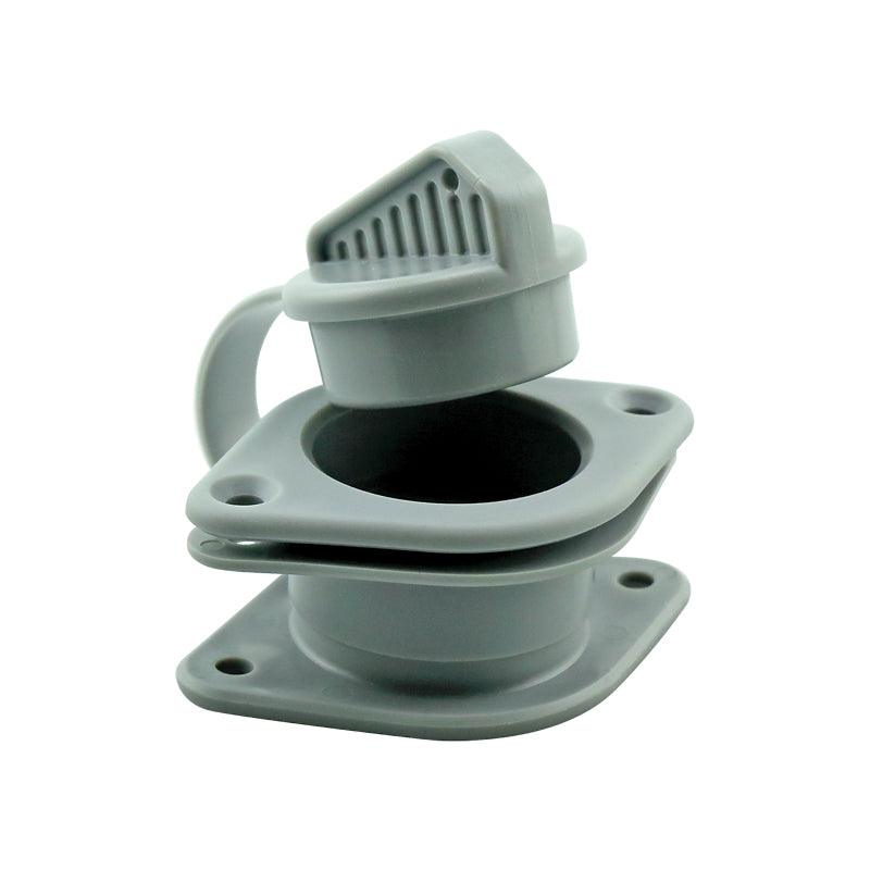 Non-return Drain 25mm Transom Drain Valve Set, Grey | 4Boats