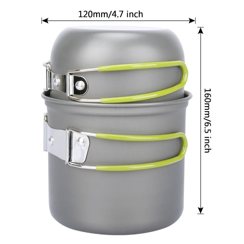Camping Hiking Foldable Cookware Set Pot Pan-2