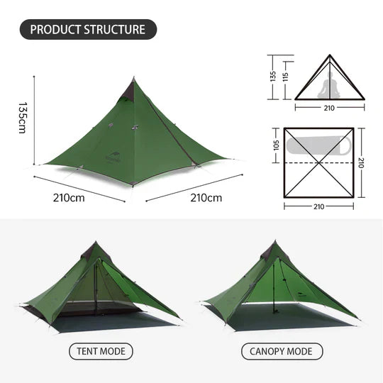Naturehike Spire Hiking 1 Person Ultralight Camping Tent Green Full Kit