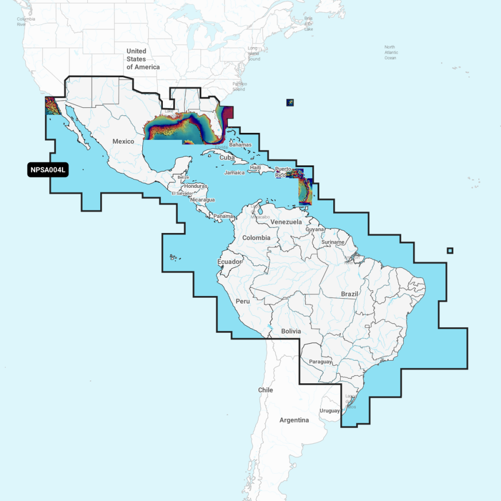 Navionics Platinum+ Large Chart: SA004L - Mexico, Caribbean to Brazil