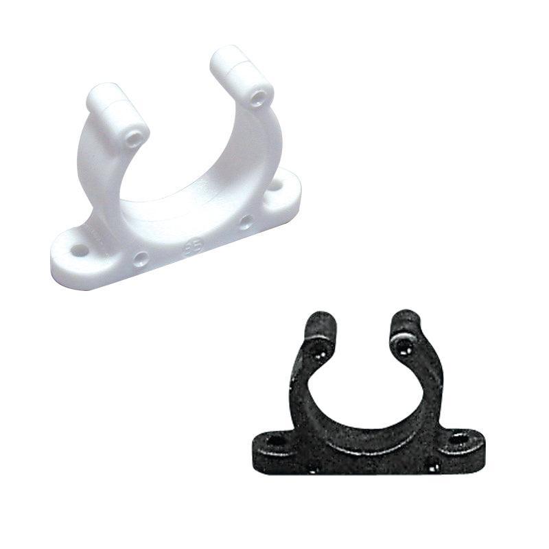 4 x Nylon Support Clips Ø25 mm Screw-Mount - Black | 4Boats