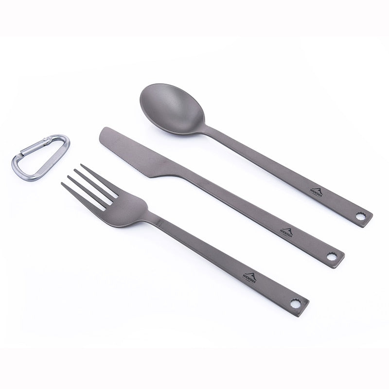 Titanium Spoon Fork Knife Set 50G Camping Tableware Ultralight Travel Tourist Outdoor Cookware Gear Equipment-1