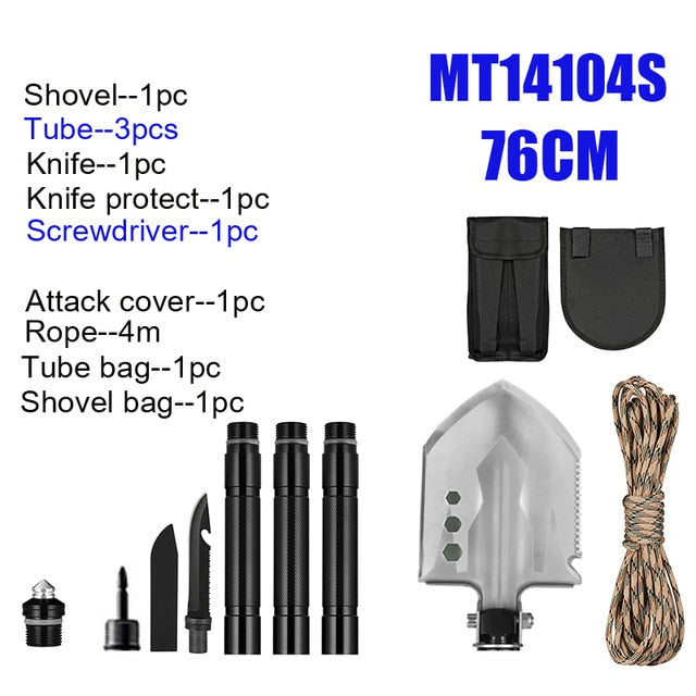 MT14104 Multifunction Camping Shovel Foldable Survival Shovels For Camp Adjustable Hoe Hook Hunting Shovel Outdoor Garden Tools-2