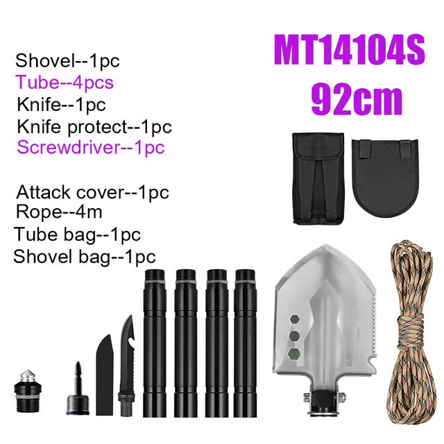 MT14104 Multifunction Camping Shovel Foldable Survival Shovels For Camp Adjustable Hoe Hook Hunting Shovel Outdoor Garden Tools-6