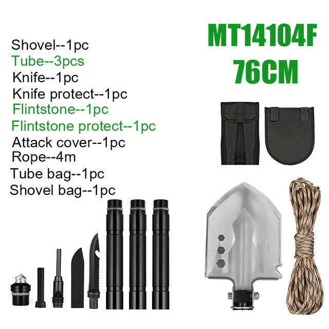 MT14104 Multifunction Camping Shovel Foldable Survival Shovels For Camp Adjustable Hoe Hook Hunting Shovel Outdoor Garden Tools-4