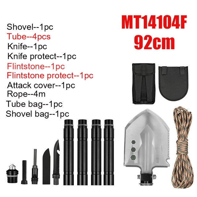 MT14104 Multifunction Camping Shovel Foldable Survival Shovels For Camp Adjustable Hoe Hook Hunting Shovel Outdoor Garden Tools-5
