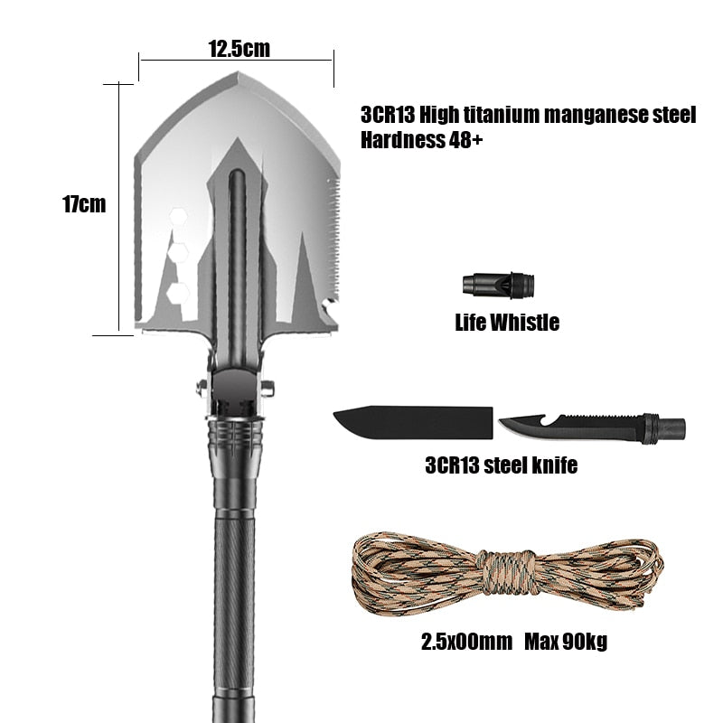MT14104 Multifunction Camping Shovel Foldable Survival Shovels For Camp Adjustable Hoe Hook Hunting Shovel Outdoor Garden Tools-3