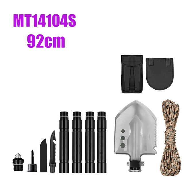 MT1027 Multifunction Camping Shovel Titanium Survival Folding Shovels Military Tactical Shovel For Hiking Outdoor Garden Shovels-4