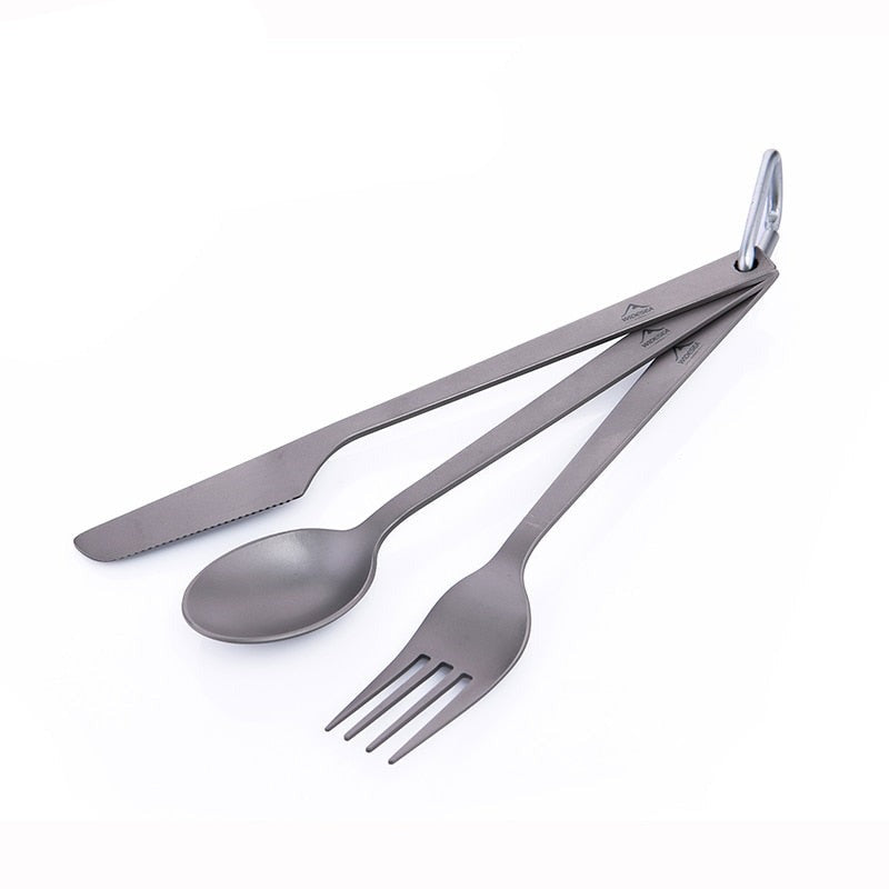 Titanium Spoon Fork Knife Set 50G Camping Tableware Ultralight Travel Tourist Outdoor Cookware Gear Equipment-0