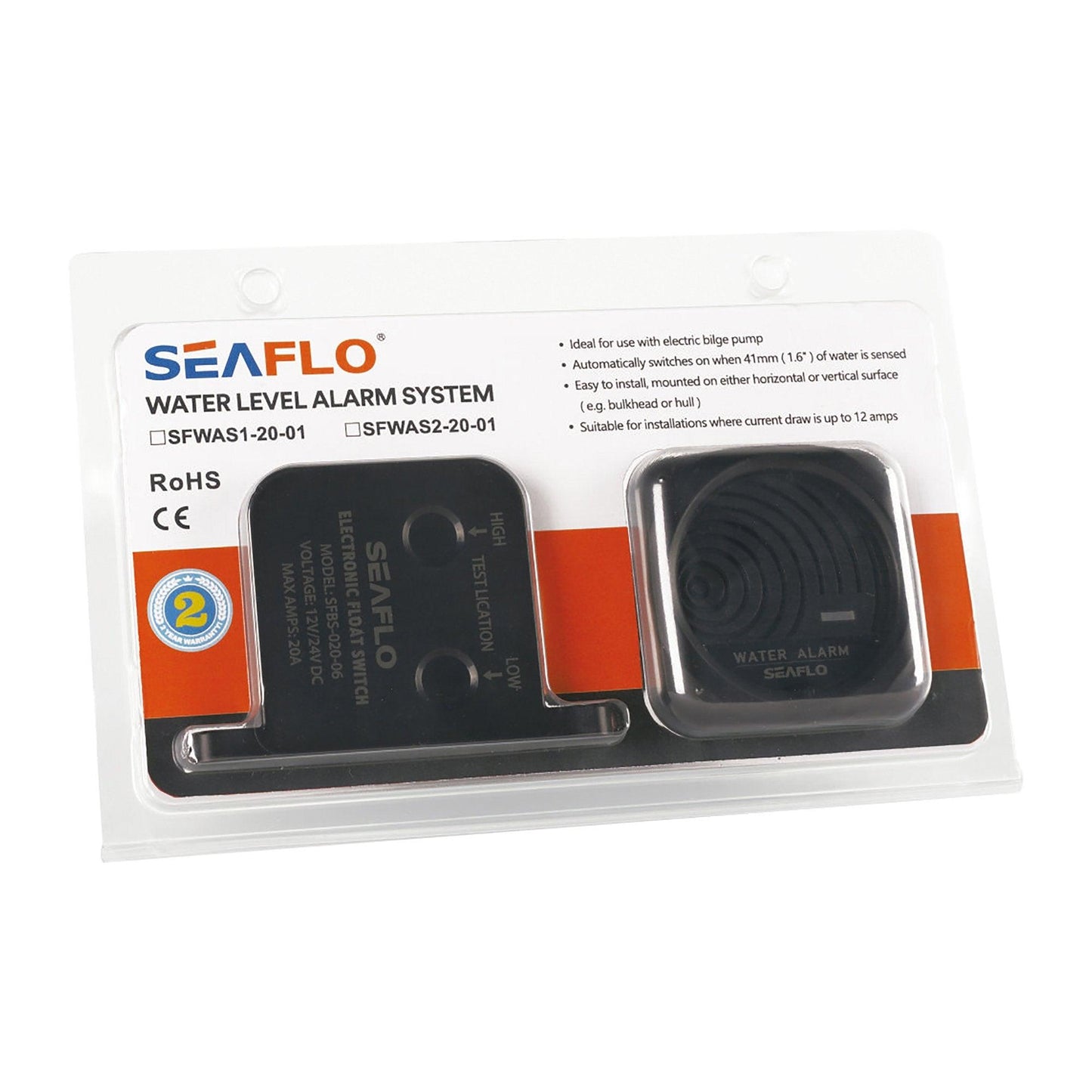 SEAFLO Bilge Water Level Alarm 12/24V 20A/10A | 4Boats