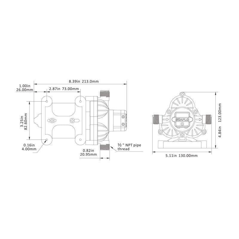 SEAFLO Pressure 33 Series 12V 10.6 L/min (2.8 gpm) 4