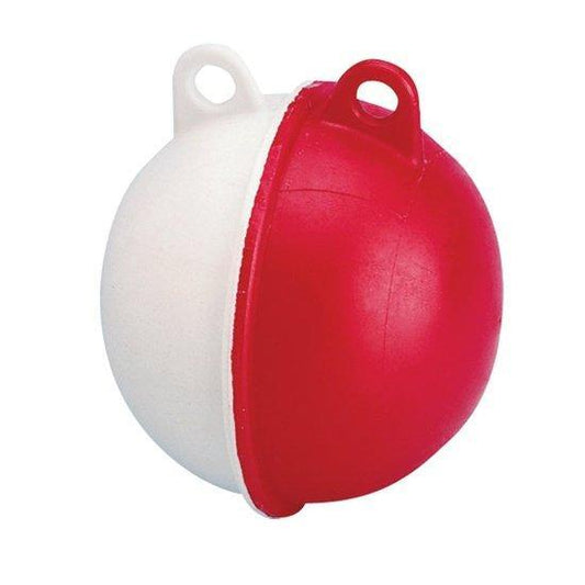 Surface Float Spherical 13 mm with 2 Eyelets, White-Red | 4Boats